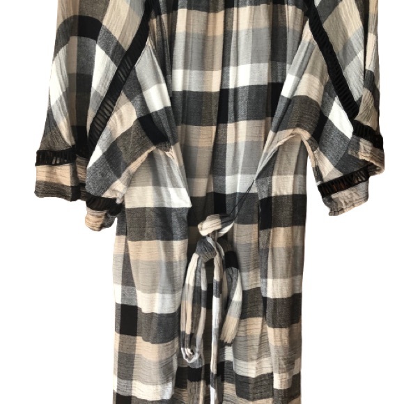 Anthropologie Maeve Plaid Kimono Tunic Dress Size S EUC - Picture 6 of 6